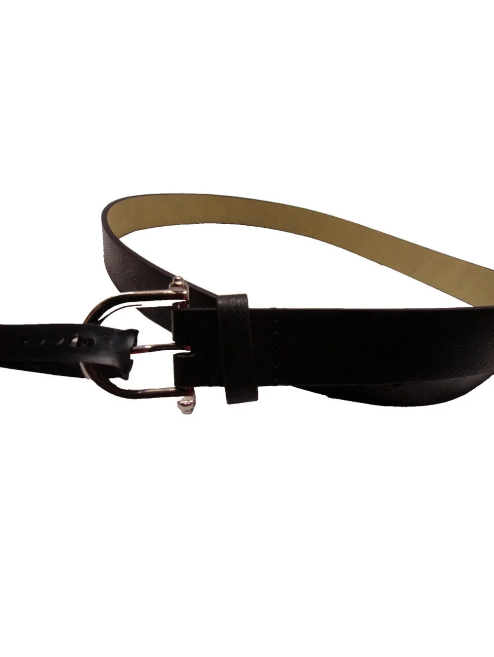 INC International Concepts Womens Skinny Belt Faux Leather Black Size Small NEW!
